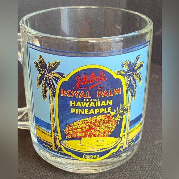 Royal Palm Hawaiian Pineapple Promotional Glass Mug Vintage Retro Graphic - Picture 4 of 4